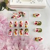 Flowers Press on Nails Short Square Fake Nails Tulips False