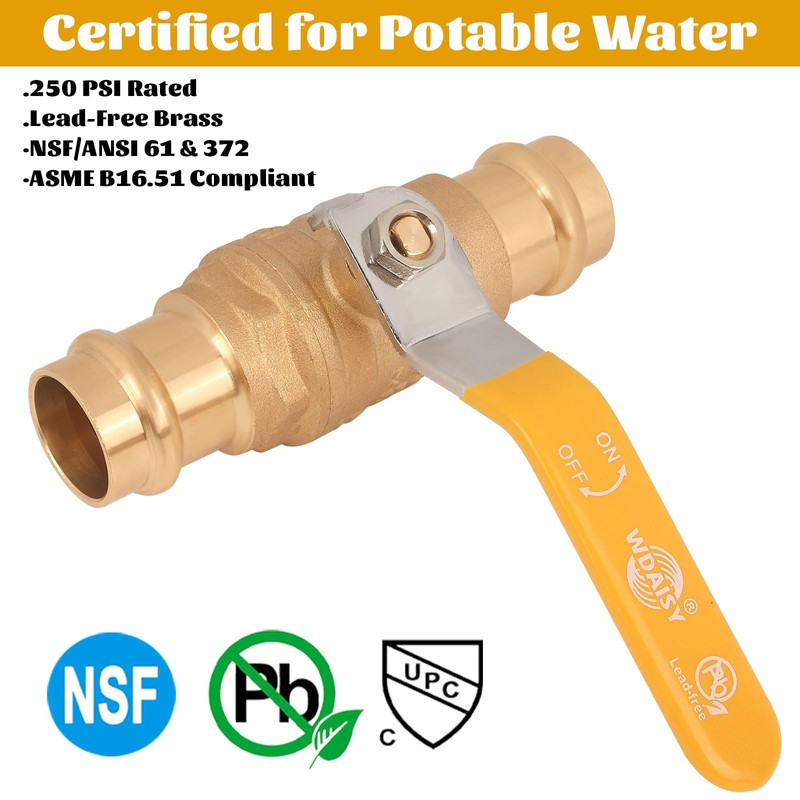 Ultra-Durable Upgraded 3/4" Pro Press Ball Valve – Lead-Free Pro