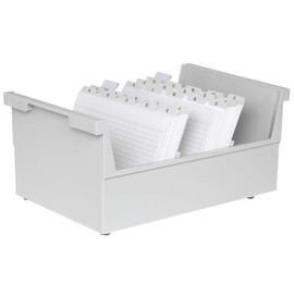 HAN 855-0-11, Suspendable box A5 landscape, for 1,000 cards, with 2 support plates, light-grey