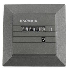 Baomain Hour Meter 0~99,999.99 Hours 50Hz for Time and Light Control Hour Counter BZ142-1 (AC 220V)