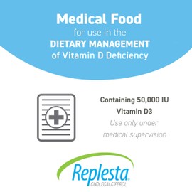 Replesta 50,000 IU Vitamin D3 Cholecalciferol, for Vitamin D Deficiency, Once-Weekly Chewable Wafer, Non-GMO, Natural Orange Flavor, 8 Count (Pack of 1)