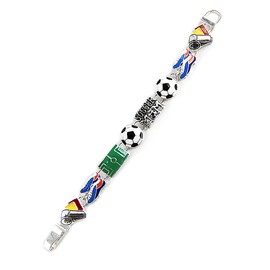 Generic Fashion Jewelry ~ Sports Theme Multi Color Soccer Bracelet for Women Casual, 7 1/2 inches
