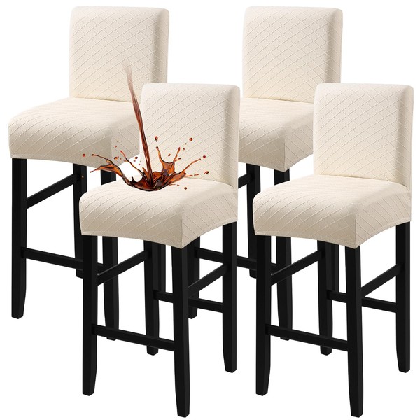 Fuloon Waterproof Chair Covers, Bar Stool, Stretch Jacquard Bar Stool