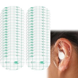 60 pcs Waterproof Ear Patches, Disposable Earmuffs for Swimmers, Waterproof Ear Protection Stickers for Children, Women, Shower, Bathing, Swimming, Salon, Spa