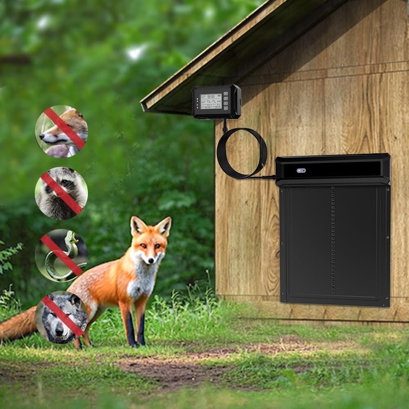 Automatic Chicken Coop Door Extra Large Solar Powered Auto Chicken