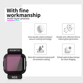 RCstyle 6 Pack Kit ND Filters Set for DJI Flip, Multi-Coated Gimbal Camera Protective Lens Filters for DJI Flip Accessories(CPL, UV, ND8PL, ND16PL, ND32PL, ND64PL)