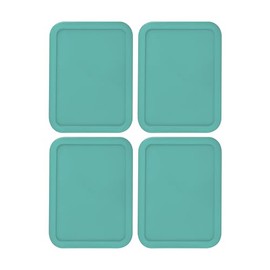 Replacement Lid for Pyrex Plastic Turqoise Cover 6 Cup (6.75" x 8.75") Bowl Rectangle 7211-PC (4-Pack)