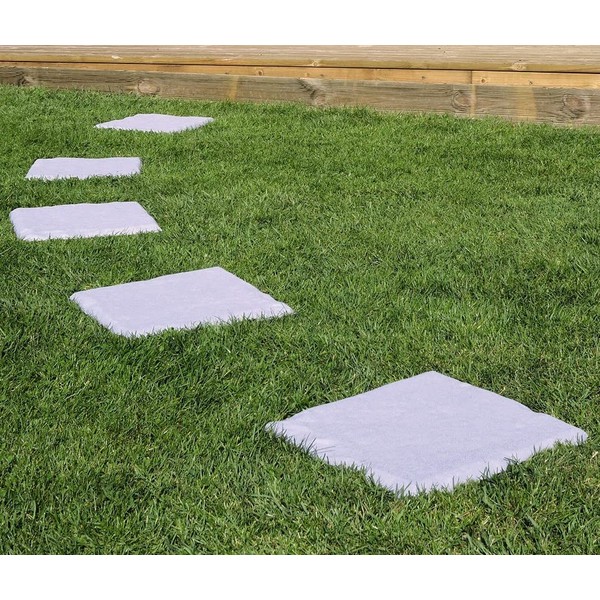 12 x Plastic Patio Stepping Stones – Easy To Install Lightweight Weatherproof Concrete Effect Anti-Slip Square Paving Slabs – Ideal for an Outdoor Garden Pathway or Patio, Each Measure 30 x 30cm