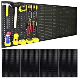 WallPeg Pegboard Kit - 4 Each 24"x16" Peg Board Panels - Made in USA - Mounted Size is 64" x 24" Pegboards Wall Organizer for Walls Home, Garage Tool Storage, Office Organization, Kitchen, Craft Room