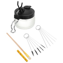 PATIKIL 13pcs Air Brush Cleaning Kit, Glass Cleaning Pot Bottles 5pcs Straw Cleaner Brush 5 Pcs Cleaner Needles 1 Wash Needle for Air Brush Spray Gun