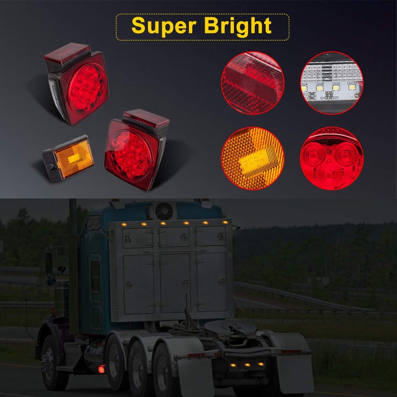 LIMICAR LED Trailer Lights Wire Kit, Submersible Trailer Tail Lights