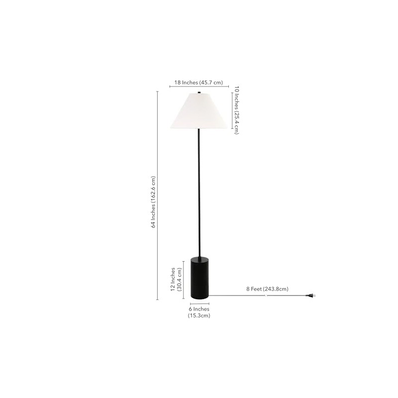 Somerset 64" Tall Floor Lamp with Fabric Shade in Blackened