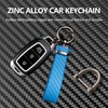 Turcee Carbon Fiber Car Keychain,Interior Accessories Keychains Leather Car Key