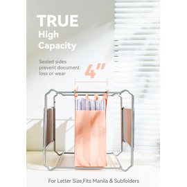 SortRax Plastic High Capacity Hanging File Folders, Pastel Colors, 4" Expanding Pocket with Movable Dividers, Heavy Duty for Filing Cabinet, Insertable Tabs, Letter Size - 6 Pack