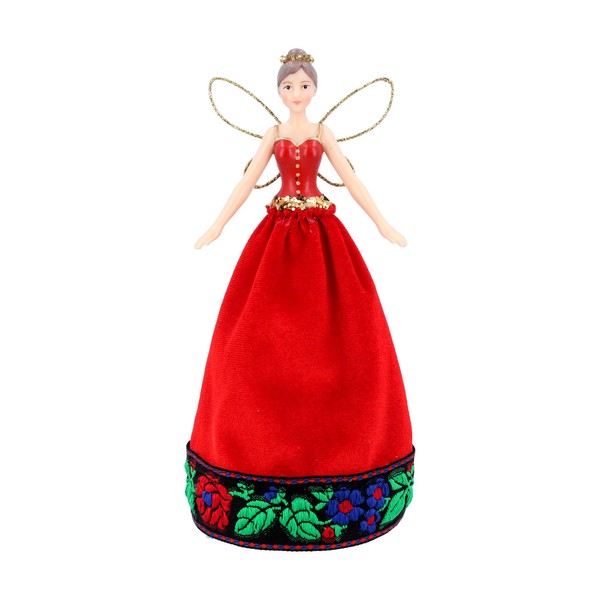 Gisela Graham 18 Centimetre Folk Art Resin and Fabric Tree