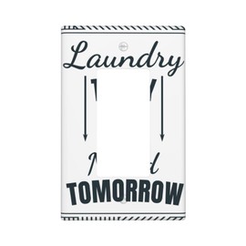 Laundry Room Decor Print Light Switch Plate Cover Plastic Wall Plates (Single Gang Rocker)
