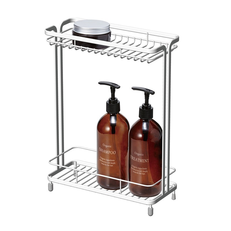 Asbel W Coat Bottle Stand, 2 Tiers, "Lux", White
