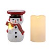 Mr. Christmas 6 in. Ceramic Lit Snowman Candle Holder and