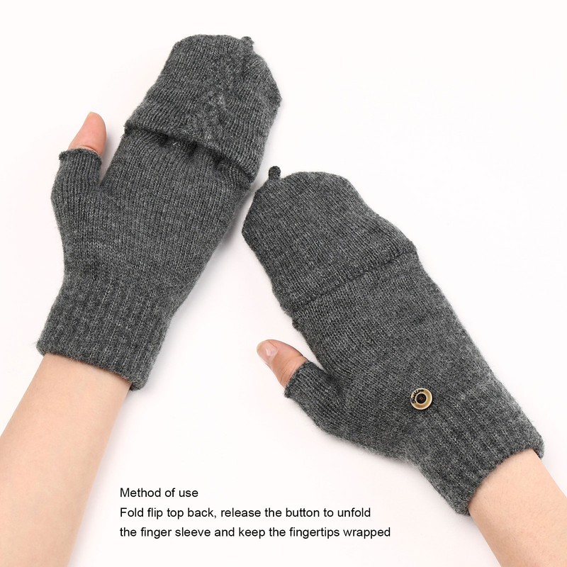 USB Warmer Heated Gloves Flip Half Fingerless Electronic Knitted Hand
