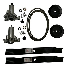 Mr mower parts deck rebuild kit for craftsman poulan Husqvarna included 2 heavy duty spindles 130794, 2 mulcher blades 134149, 2 pulleys 173436, deck belt 144959 95"