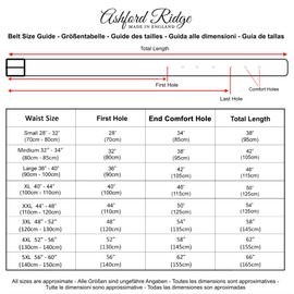 Ashford Ridge 25mm Full Grain Leather Belt - Vintage Brown - Medium