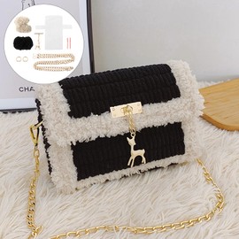 1 Set Diy Yarn Bag Crochet Crossbody Bag Embroidery Purse Making Kits Woven Plush Lady Bags Manual