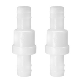 Litoexpe 3/8" One Way Inline Check Valve, Non Return Ozone Resistance PVDF Plastic One-Way Fuel Oil Water Gas Pump Air Check Valve, Pack of 2