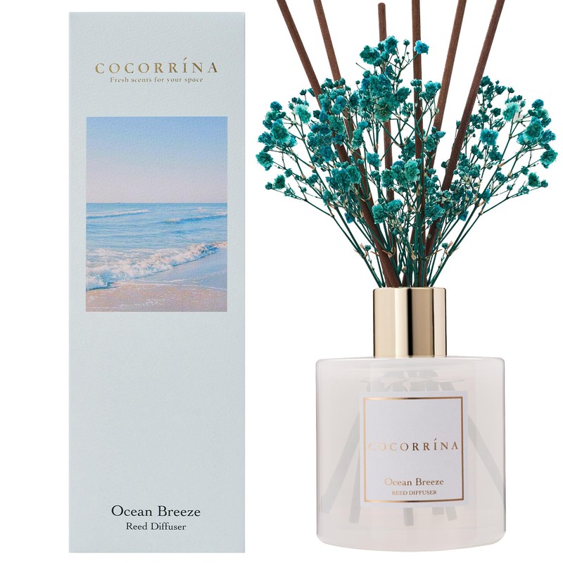 COCORRÍNA Reed Diffuser - Ocean Breeze Scented Diffuser with 8