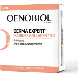 Oenobiol - Dietary Supplement with Sweeteners - Derma Expert Marines Collagen 10 g - Anti-Ageing - Anti-Wrinkle - Skin Elasticity - 10 Drinking Ampoules
