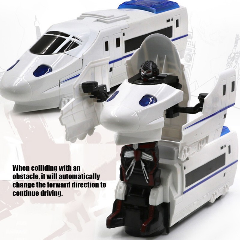 Children Simulation Universal Wheel Train Model Transform Educational Kid ToyWhite