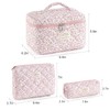 UUYUUY Quilted Cotton Makeup Bag, Pink Floral D, Literature and