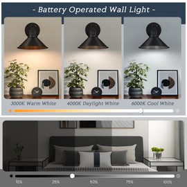 KELUOLY Black Battery Operated Wall Sconce, Vintage Wall Lights Battery Powered Sconces Wall Lamp Fixture Farmhouse Cordless Wall Lights Set of 2 with Remote Adjustable for Bedroom Industrial Hallway