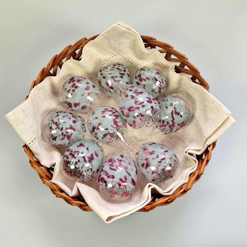 Lauschaer Glas Glass Easter Eggs with Granules, Various Sizes and