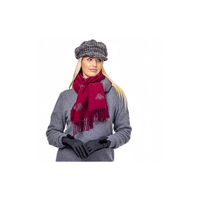 Heritage Traditions Tweed Wool Peaked Newsboy Cap Hat (Grey)