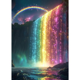 Qianbaiuk Waterfall Diamond Painting, Landscape Diamond Painting for Adults, Diamond Painting Set for Adults for Gift and Home Wall Decor (12 x 16 Inches)