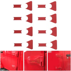 Topteng 8 Sets Aluminum Car Door Hinge Cover Trim for Jee-p Wrangler JL 4-Door 2018+ SIL