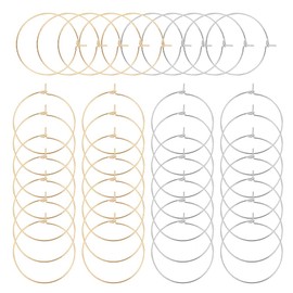 UNICRAFTALE About 100pcs 2 Colors Open Beading Hoop Earring Surgical Stainless Steel Wine Glass Charms Rings Hypoallergenic Hoop Earring for Jewelry Making 21 Gauge