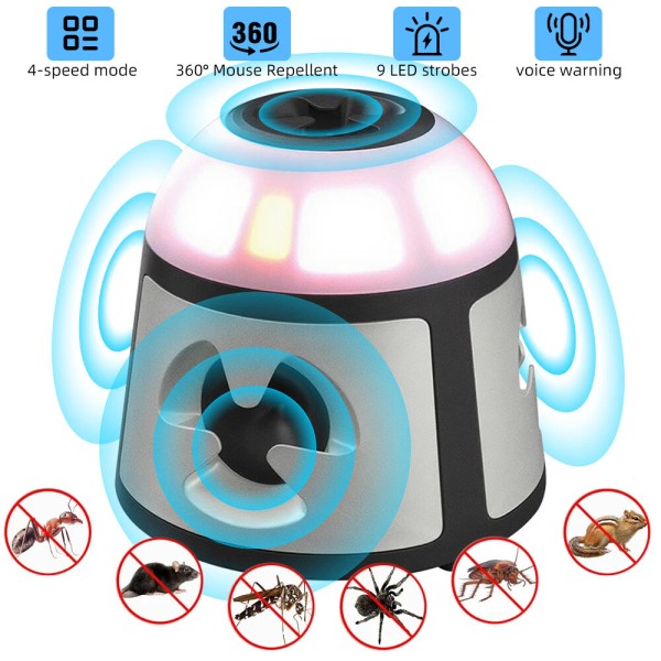 KEPEAK 360° Ultrasonic Repellent Animal Mice Mouse Pest Repeller With