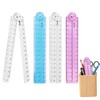 4 Pieces Folding Ruler, Mathematics Stationery Ruler, Reusable 30cm Ruler,