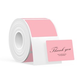 SUPVAN T50M Series Label Maker Tape, Black on Pink 1.57'' × 1.18'' (40mm × 30mm) 250 Labels/Roll Genuine Laminated Thermal Label Tape Refill, Waterproof Oilproof Adhesive Auto Detect Labels