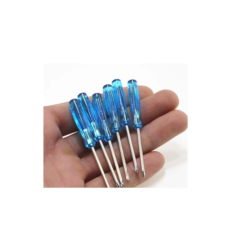 6 Piece 2mmx65mm Mini Precision Screwdriver Set, 2.0mm Slotted Flat