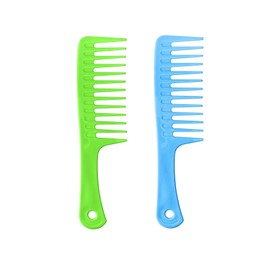 2 Pack Wide Tooth Comb, Hair Combs, Large Tooth Detangling Comb for Women Wet Curly Hair, Styling (Green/Blue)