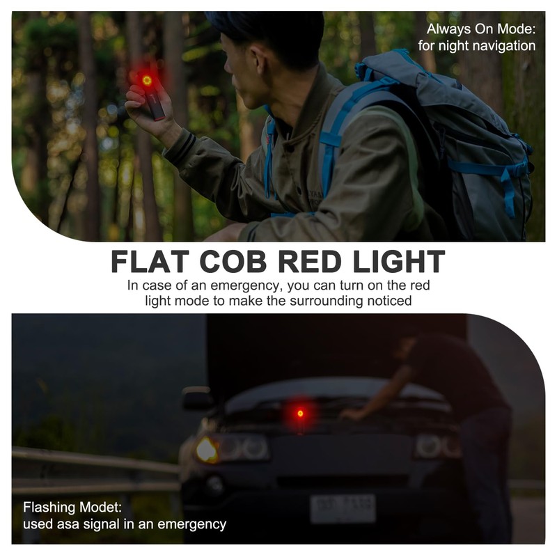 ULTRAFIRE Flat EDC Flashlight,300 Lumens Rechargeable Mini Magnetic Pocket Light,4