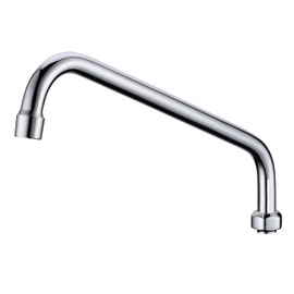 Favorpo 12 Inch Swivel Spout Replacement for Commercial Sink Faucet Stainless Steel Add-on Swing Nozzle Replacement Kit for 1 or 2 Bay Compartment Sinks Chrome Finish (G 3/4")