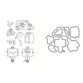 Hello, I Love You by Julie Ebersole, Essentials by Ellen Clear Stamp & Die Cut Combo, Sending Love Valentine's Heart Happy Mail. DIY Set for cardmaking and Craft