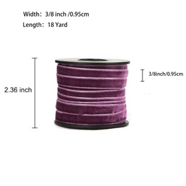 HedongHexi Vintage Velvet Ribbon, 3/8 Inch X 18Yd Christmas Ribbon for Gift Wrapping Holiday Floral Ribbon