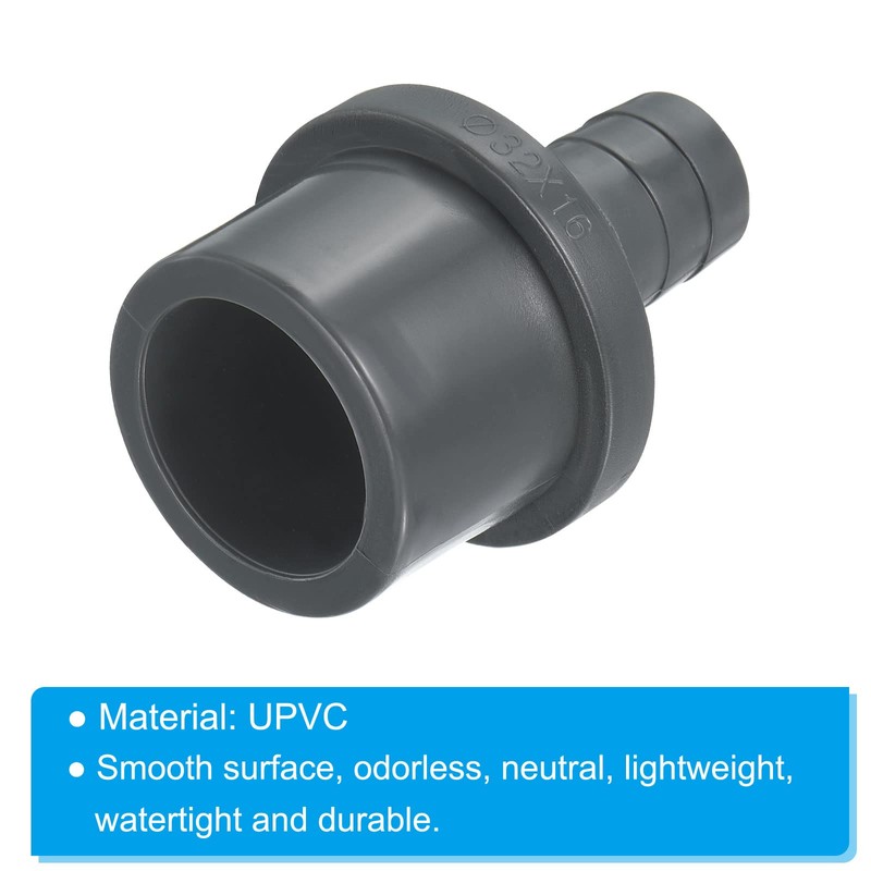 PATIKIL UPVC Reducer Pipe Fitting 32mm OD 16mm Barbed, 2