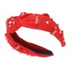 Rhinestone Embellished Knotted Headband Heart Decoration Knotted Jeweled Headband for