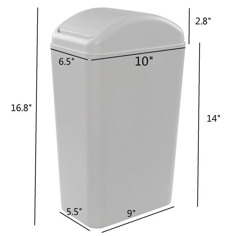 Obstnny 14 L / 3.5 Gallon Slim Plastic Trash Can