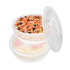 Aufind 12" 2 Pack Pie Carrier with Lid and Handle, Reusable Food Storage Containers for Pies, Cheesecake, Pizza, Nuts Fruit